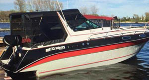 1986 Cruisers Inc Rogue 2860 for sale in the Trenton area east of Toronto by Ontario marine, boat and yacht brokers offering power boats and sailboats for sale in the Kingston, Whitby, Brighton, Cobourg, Trenton And Belleville Areas Of Ontario Canada.